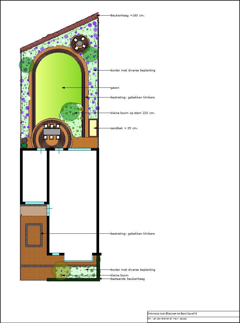 Tuinontwerp voor kavel 6 Het Blazoen Best